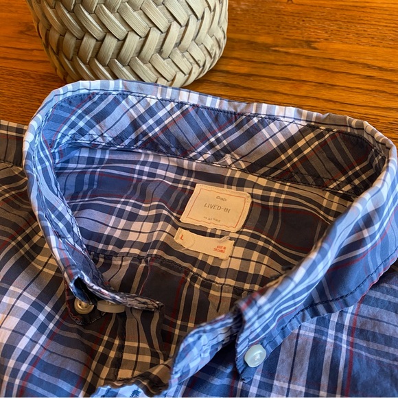 GAP Lightweight Long Sleeve Button down Casual Dress Shirt in Large Blue - Picture 5 of 6